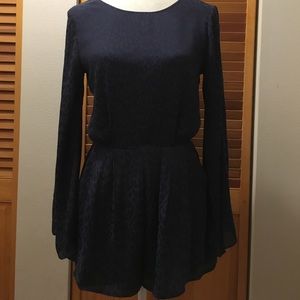 TopShop Women's Romper Navy Leopard Print Size 4